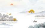 大气 电视背景山水 TiF分层
