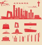 北京地标建筑剪影