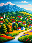 乡村油画