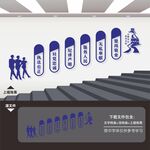 警察警队警营之家楼梯楼道文化墙