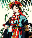 花与少女 竹