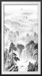 竖幅水墨画