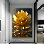 轻奢金色荷花玄关