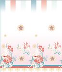 汉服红蓝渐变兔子云朵