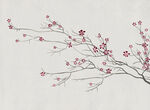 手绘梅花形象墙