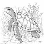 白描海龟