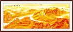 长城山水画 国画万里长城