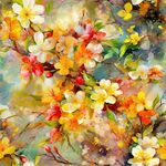 数码印花  水彩花 大牌小碎花