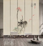 荷花背景墙