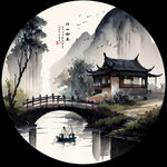 水墨山水画