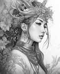 线描女孩