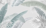 简约热带树叶棕榈叶欧式背景墙