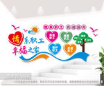情系职工真诚服务企业工会文化墙