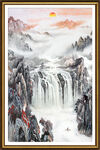 竖幅山水画