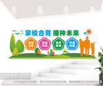 家校合育播种未来户外文化墙图片