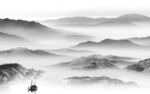电视 高雅灰色山水 tif分层