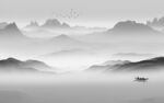 极简 高雅灰色山水 tif分层