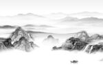 简约 意境灰色山水 Tif分层