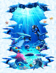 海底世界街头地画