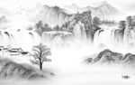客厅 灰色高档山水 tif分层