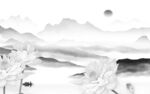 现代 简约灰色山水 tif分层