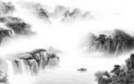 客厅 高档灰山水画 tIF分层