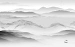 高端 客厅灰山水画 tIF分层