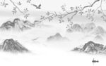 现代 灰色高清山水 tif分层