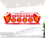 党建引领红色物业文化墙图片
