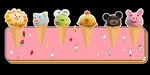 卡通小动物冰淇淋手举牌