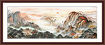 泰山山水画泰山日出