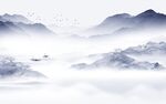 高端 中式背景山水 TIf分层