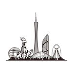 广州地标建筑广州电视塔剪影