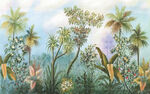 西洋画雨林背景墙
