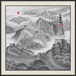 万里长城山水画