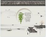 中式江南水乡背景墙装饰画