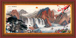 瀑布国画山水