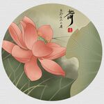 荷花  插画