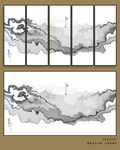 现代新中式客厅沙发背景墙