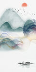 蓝色 高端山水玄关 tIf分层