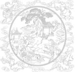 白描山水