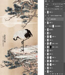 仙鹤祝寿图