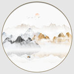 抽象水墨山水画