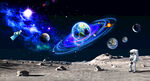 太空漫步宇宙星空图