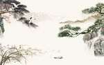 爆款 山水中式背景 Tif分层