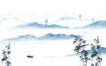 最新 中式背景山水 tif分层