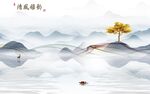 沙发 高端背景山水 tiF分层