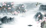 大气 电视背景山水 tif分层