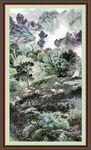 竖幅山水画 
