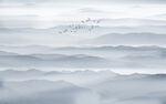 中式禅意水墨山水画背景墙